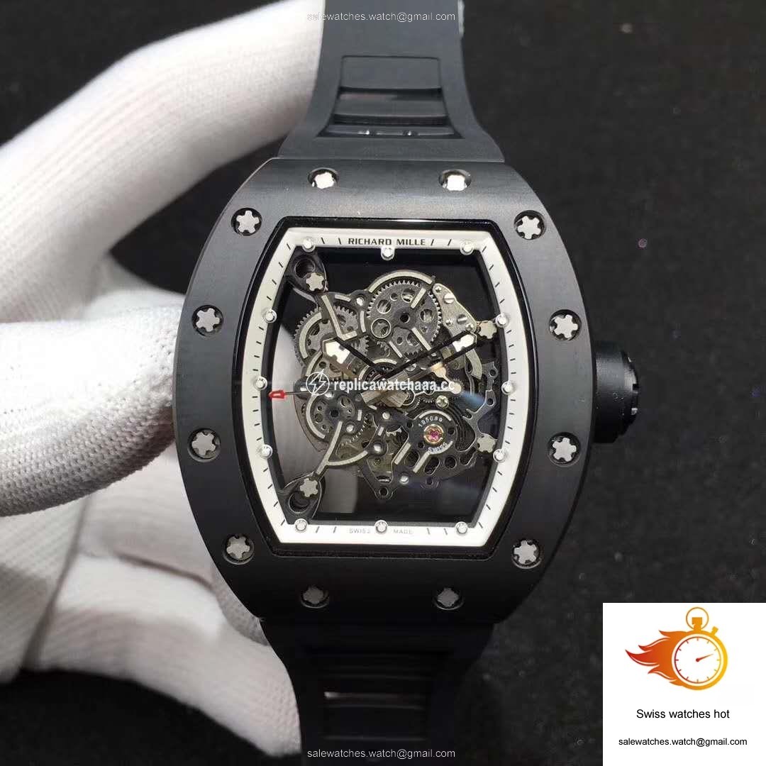 Richard Mille RM055 KV Factory Ceramic White Skeleton Dial 1 Richard Mille RM055 KV Factory Ceramic White Skeleton Dial 1