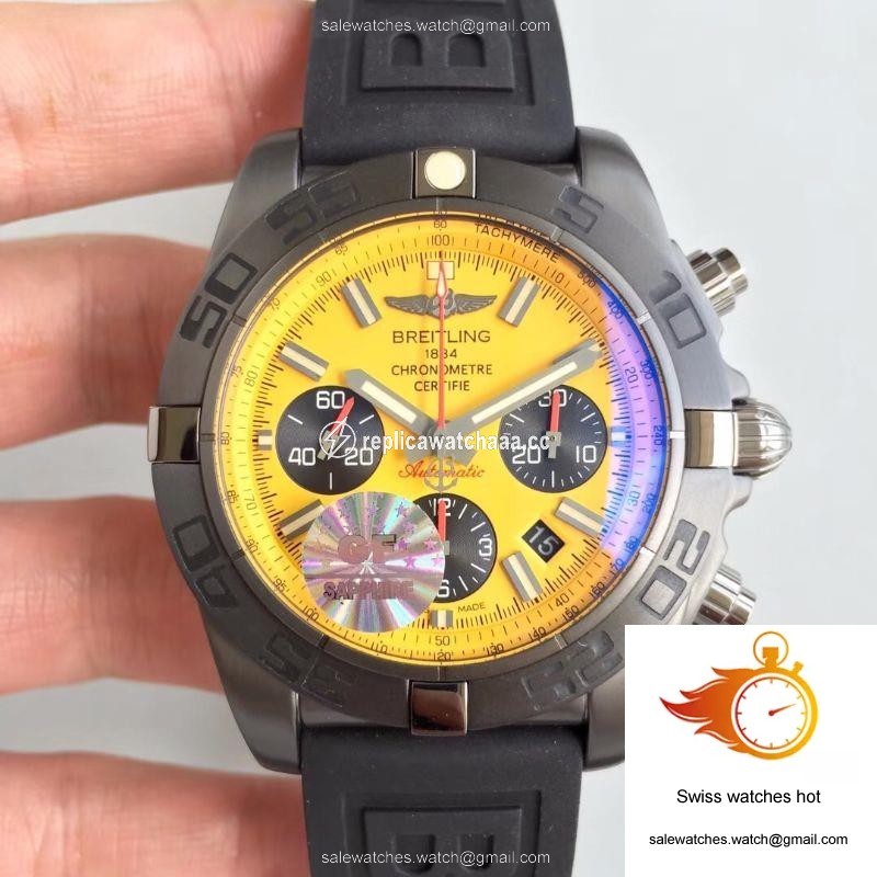 Breitling Chronomat 44 Blacksteel MB0111C3/I531/262S/M20DSA.2 GF Factory Yellow Dial 1 Breitling Chronomat 44 Blacksteel MB0111C3/I531/262S/M20DSA.2 GF Factory Yellow Dial 1