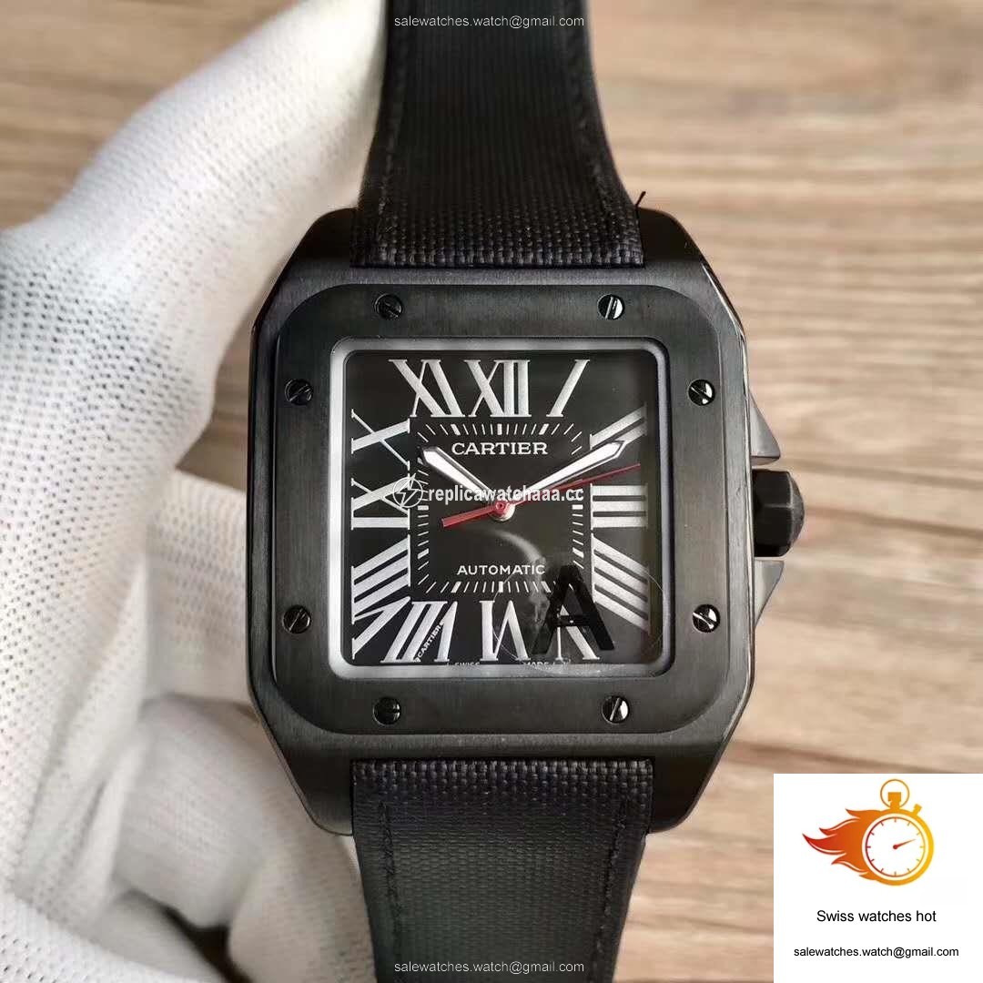 Cartier Santos 100 XL WSSA0006 V6 Factory Black Dial 1 Cartier Santos 100 XL WSSA0006 V6 Factory Black Dial 1