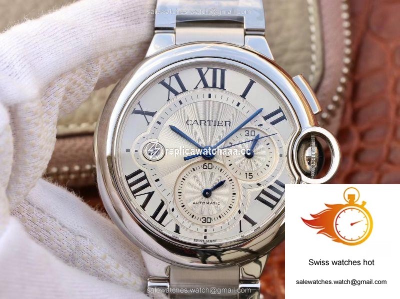 Cartier Ballon Bleu Chronograph W6920076 ZF Factory Silver Dial 1 Cartier Ballon Bleu Chronograph W6920076 ZF Factory Silver Dial 1