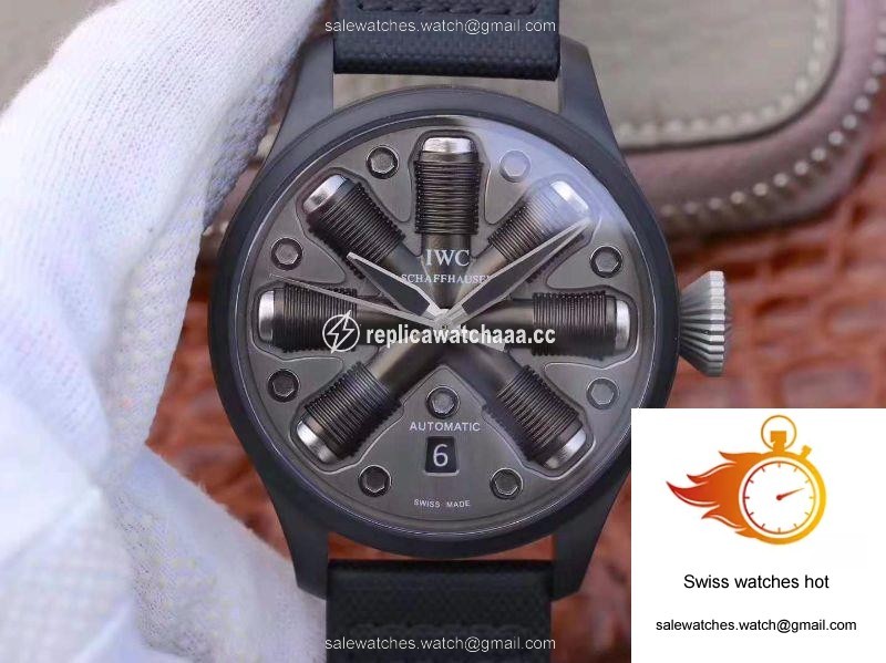 IWC Schaffhausen Pilot Top Gun 44 Black Nylon Strap Fuse Dial 1 IWC Schaffhausen Pilot Top Gun 44 Black Nylon Strap Fuse Dial 1