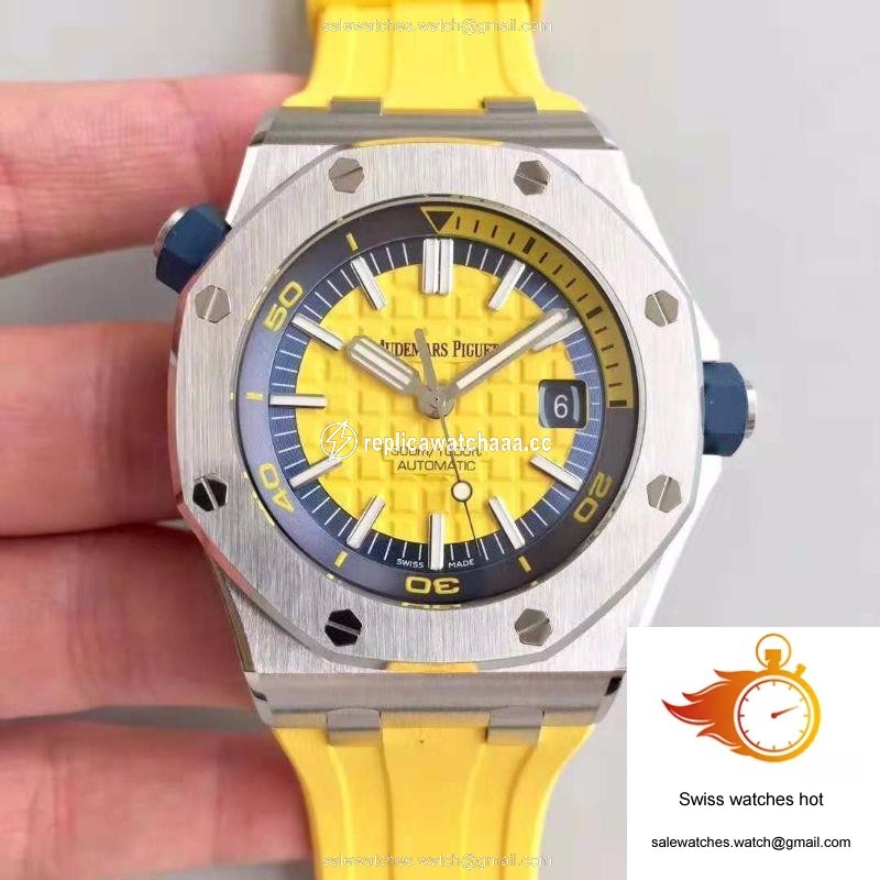 Audemars Piguet Royal Oak Offshore Diver 15710ST.OO.A051CA.01 JF Factory V3 Yellow Dial 1 Audemars Piguet Royal Oak Offshore Diver 15710ST.OO.A051CA.01 JF Factory V3 Yellow Dial 1