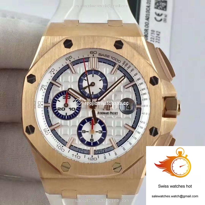 Audemars Piguet Royal Oak Offshore 50 Byblos Saint-Tropez 26408OR.OO.A010CA.01.99 JF Factory V2 White Dial 1 Audemars Piguet Royal Oak Offshore 50 Byblos Saint-Tropez 26408OR.OO.A010CA.01.99 JF Factory V2 White Dial 1