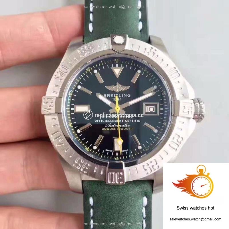 Breitling Avenger II Seawolf A1733110/BC30/435X/A20BASA.1 Green Leather Strap GF Factory Black Dial 1 Breitling Avenger II Seawolf A1733110/BC30/435X/A20BASA.1 Green Leather Strap GF Factory Black Dial 1