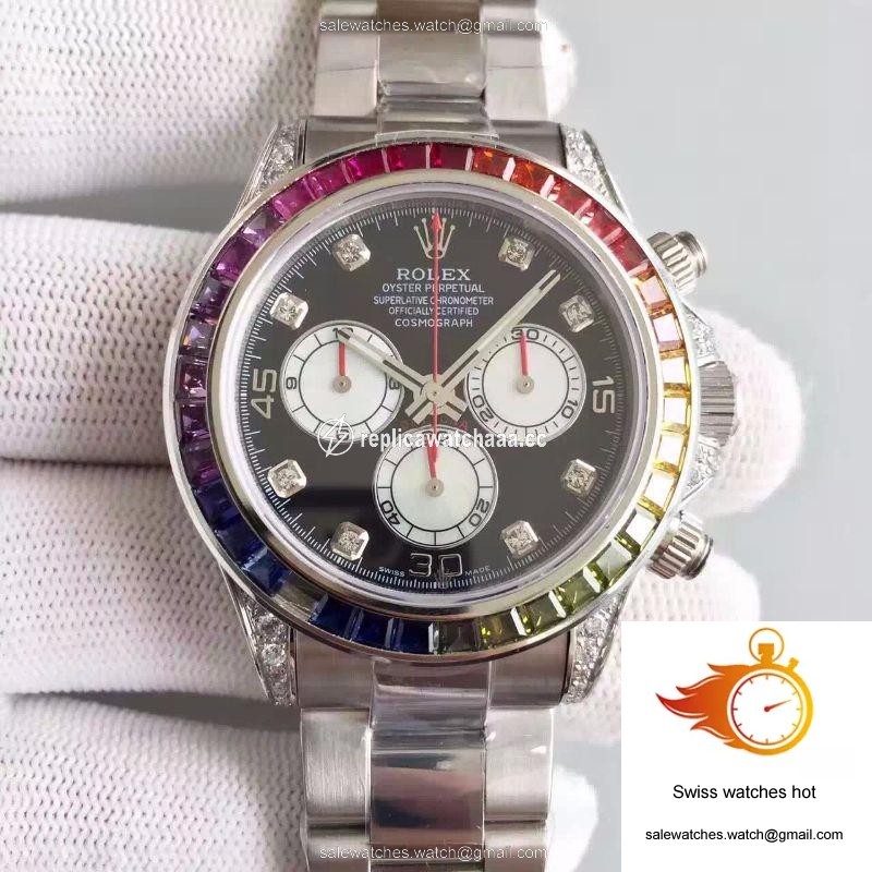 Rolex Daytona Cosmograph Rainbow 116595RBOW BL Factory Black Dial 1 Rolex Daytona Cosmograph Rainbow 116595RBOW BL Factory Black Dial 1