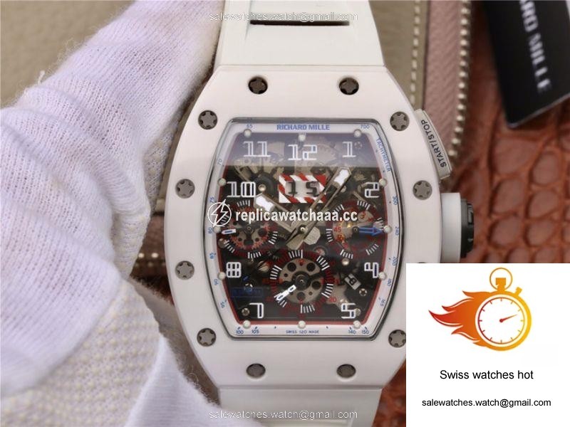 Richard Mille RM011 Chronograph KV Factory White Hollow Dial 1 Richard Mille RM011 Chronograph KV Factory White Hollow Dial 1