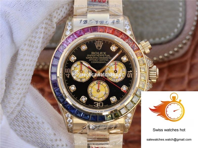 Rolex Daytona Rainbow Cosmograph 116598RBOW BL Factory 7750 movement 1 Rolex Daytona Rainbow Cosmograph 116598RBOW BL Factory 7750 movement 1