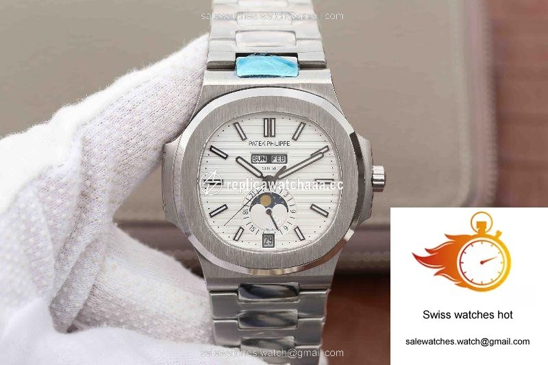 Patek Philippe Nautilus Annual Calendar Moonphase 5726/1A-010 KM Factory White Dial 1 Patek Philippe Nautilus Annual Calendar Moonphase 5726/1A-010 KM Factory White Dial 1