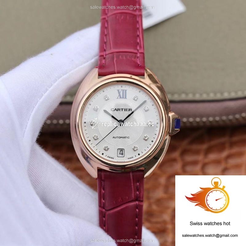 Cle De Cartier Automatic 35mm WJCL0032 18K Rose Gold Silver-gray Dial 1 Cle De Cartier Automatic 35mm WJCL0032 18K Rose Gold Silver-gray Dial 1