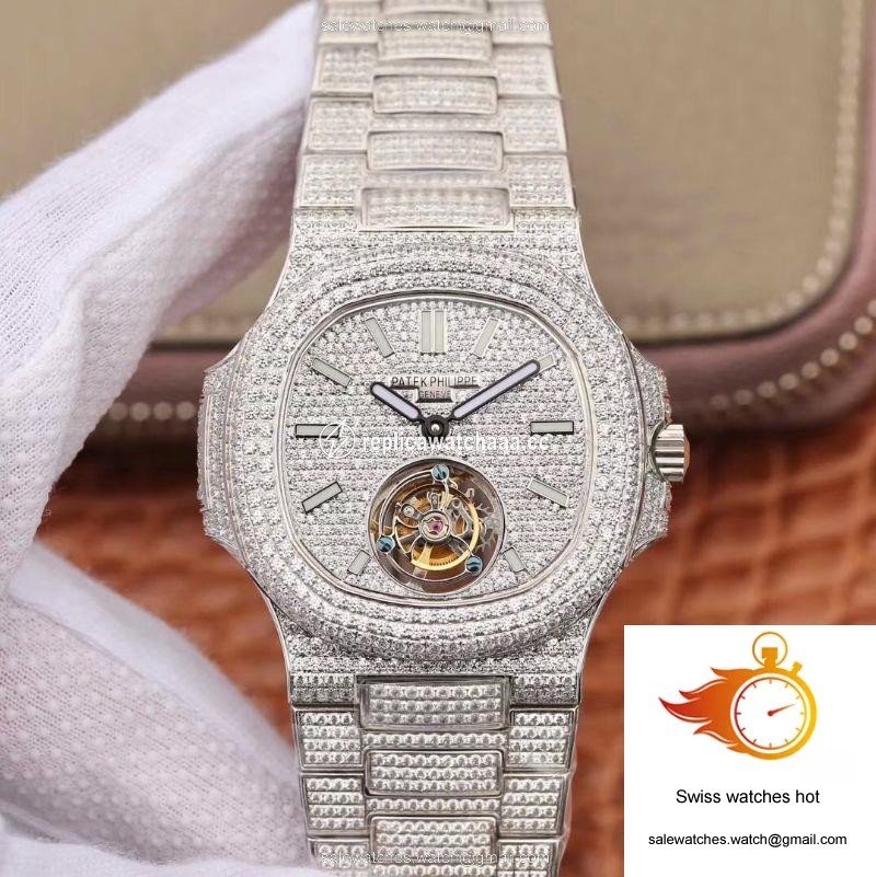 Patek Philippe Nautilus Jumbo 5711 Tourbillon R8 Factory 18K White Gold Diamond Dial 1 Patek Philippe Nautilus Jumbo 5711 Tourbillon R8 Factory 18K White Gold Diamond Dial 1