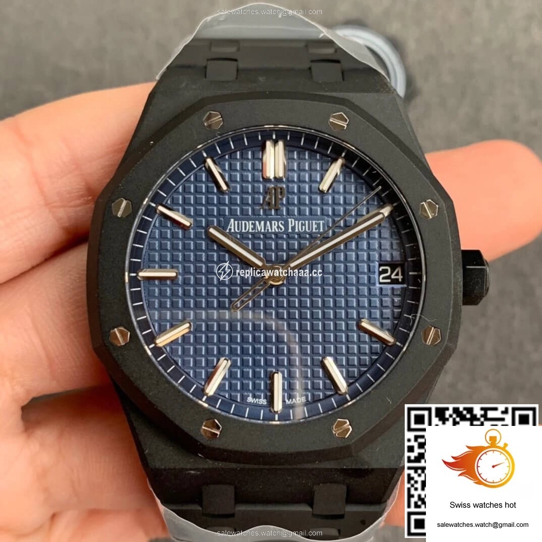 Audemars Piguet Royal Oak 15500 DLC Version ZF Factory Frosted Blue Dial 1 Audemars Piguet Royal Oak 15500 DLC Version ZF Factory Frosted Blue Dial 1