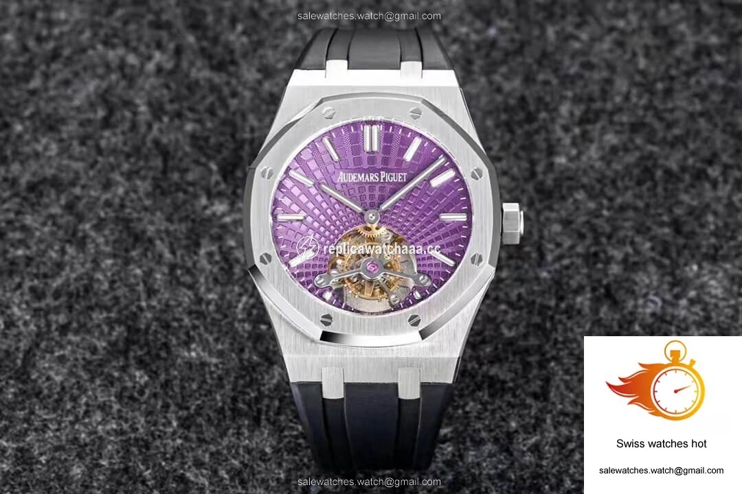Audemars Piguet Royal Oak Tourbillon R8 Factory V3 Purple Dial Rubber Strap 1 Audemars Piguet Royal Oak Tourbillon R8 Factory V3 Purple Dial Rubber Strap 1