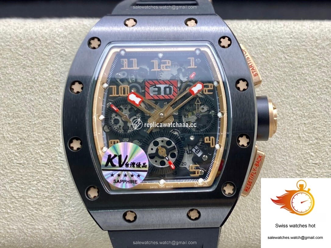 Richard Mille RM011 KV Factory Black Ceramic Skeleton Dial 1 Richard Mille RM011 KV Factory Black Ceramic Skeleton Dial 1