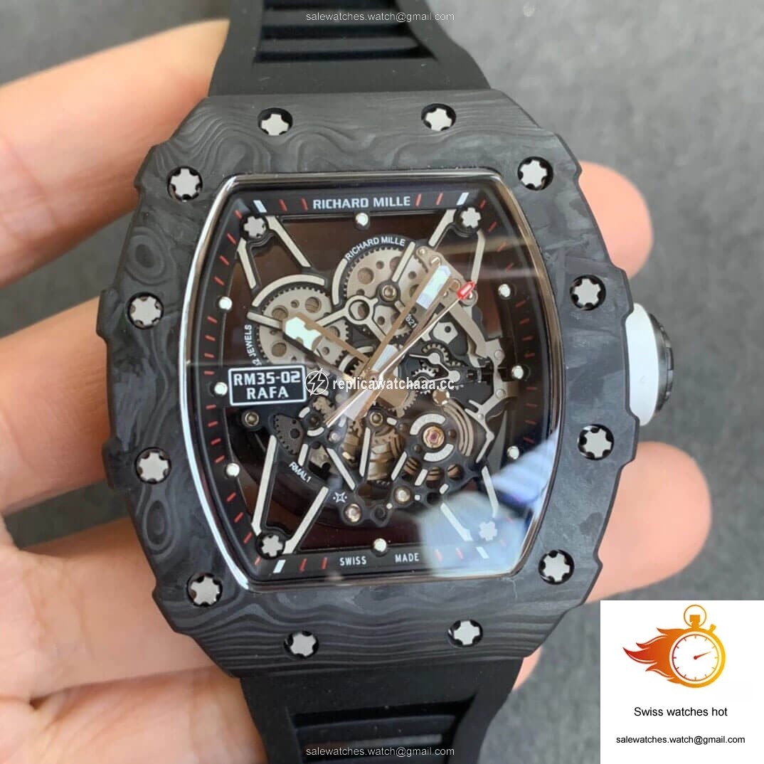 Richard Mille RM035-02 KV Factory Carbon Fiber Black Rubber Strap 1 Richard Mille RM035-02 KV Factory Carbon Fiber Black Rubber Strap 1