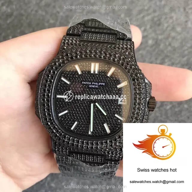 Patek Philippe Nautilus 5719/10G-010 PPF Factory Full Diamond Black Dial 1 Patek Philippe Nautilus 5719/10G-010 PPF Factory Full Diamond Black Dial 1