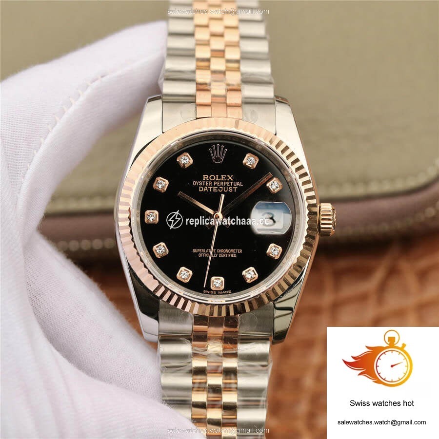 Rolex Datejust 116231 GM Factory Black Diamond Dial 1 Rolex Datejust 116231 GM Factory Black Diamond Dial 1