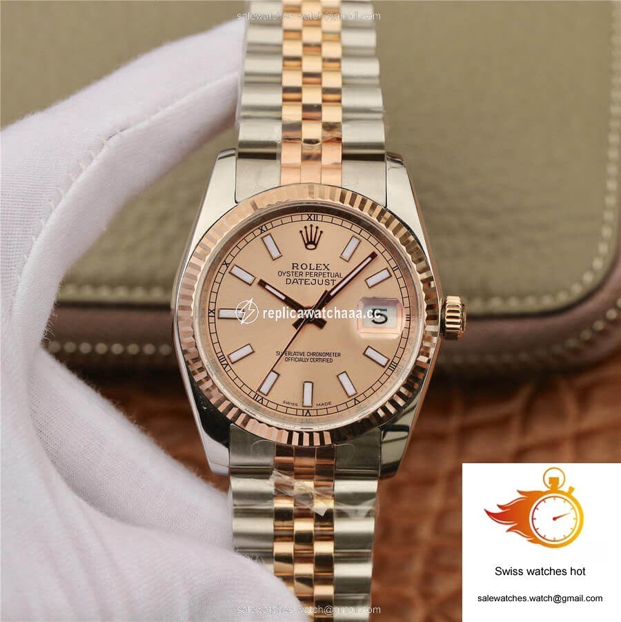 Rolex Datejust 116231 36MM GM Factory Rose Gold Pink Dial 1 Rolex Datejust 116231 36MM GM Factory Rose Gold Pink Dial 1