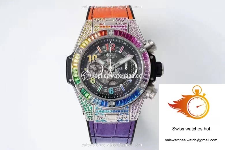 Hublot BIG BANG Unico 411.NX.1117.LR.0999 ZF Factory Coloured Gemstone Dial 1 Hublot BIG BANG Unico 411.NX.1117.LR.0999 ZF Factory Coloured Gemstone Dial 1
