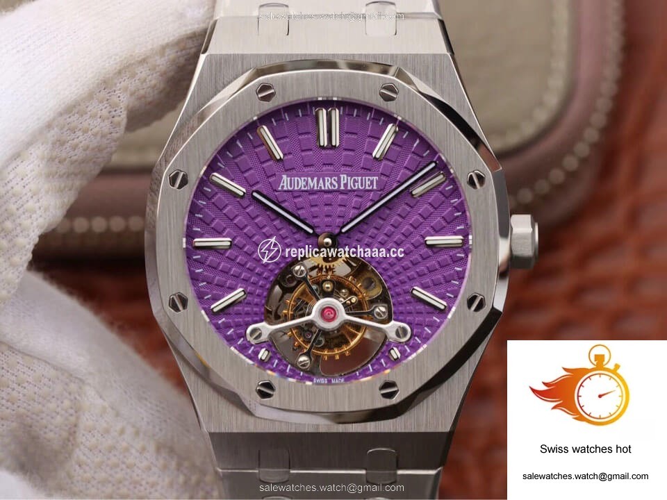 Audemars Piguet Royal Oak Tourbillon 26522ST.OO.1220ST.01 JF Factory Purple Dial 1 Audemars Piguet Royal Oak Tourbillon 26522ST.OO.1220ST.01 JF Factory Purple Dial 1