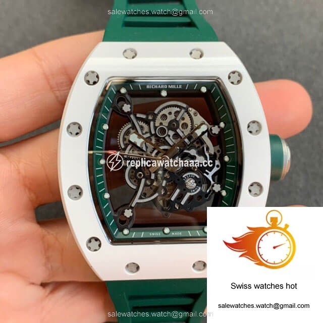Richard Mille RM055 KV Factory V2 Green Rubber Strap 1 Richard Mille RM055 KV Factory V2 Green Rubber Strap 1