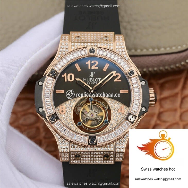 Hublot Big Bang Tourbillon Rose Gold Diamond Black Dial 1 Hublot Big Bang Tourbillon Rose Gold Diamond Black Dial 1