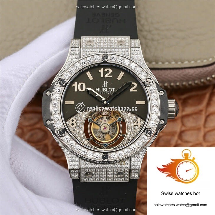 Hublot Big Bang Tourbillon Stainless Steel Diamond Black Dial 1 Hublot Big Bang Tourbillon Stainless Steel Diamond Black Dial 1