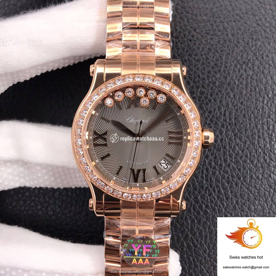 Chopard Happy Diamonds 274808-5015 YF Factory Rose Gold Dark Gray Dial 1 Chopard Happy Diamonds 274808-5015 YF Factory Rose Gold Dark Gray Dial 1