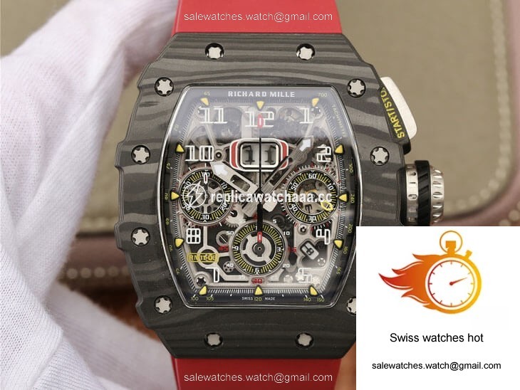 Richard Mille RM11-03 KV Factory Carbon Fiber Red Strap 1 Richard Mille RM11-03 KV Factory Carbon Fiber Red Strap 1
