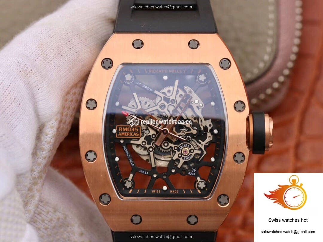 Richard Mille RM035 Americas KV Factory Rose Gold Black Strap 1 Richard Mille RM035 Americas KV Factory Rose Gold Black Strap 1