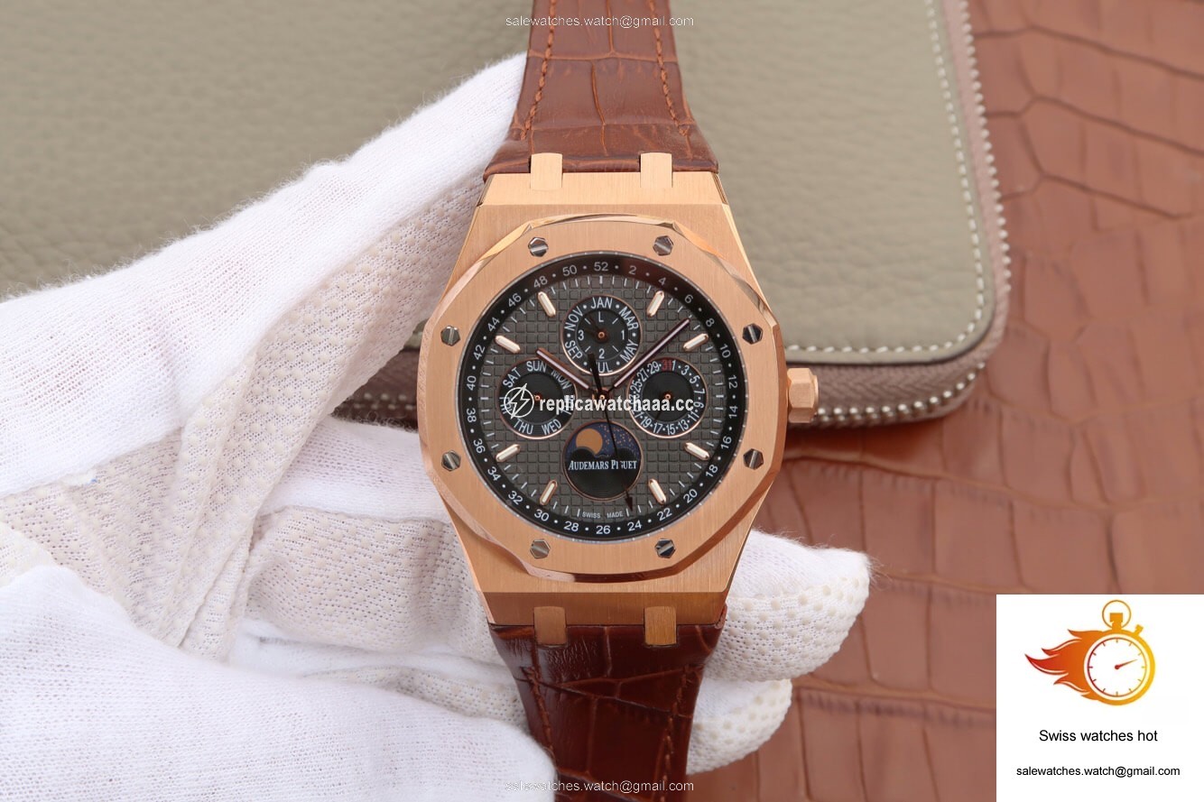 Audemars Piguet Royal Oak Perpetual Calendar 26574 JF Factory Rose Gold Grey Dial 1 Audemars Piguet Royal Oak Perpetual Calendar 26574 JF Factory Rose Gold Grey Dial 1