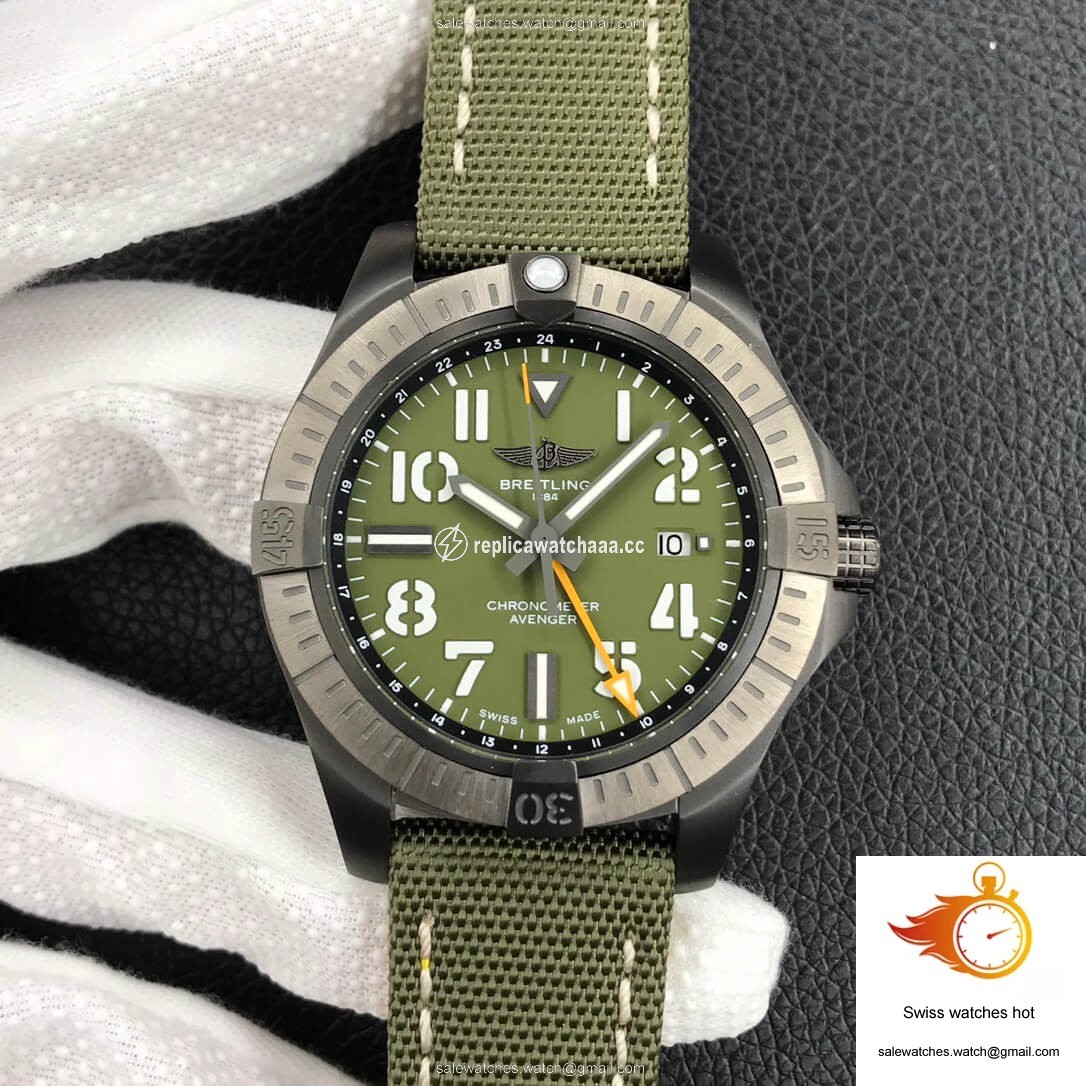 Breitling Avenger Automatic GMT 45 Night Mission V323952A1L1X1 GF Factory Green Dial 1 Breitling Avenger Automatic GMT 45 Night Mission V323952A1L1X1 GF Factory Green Dial 1