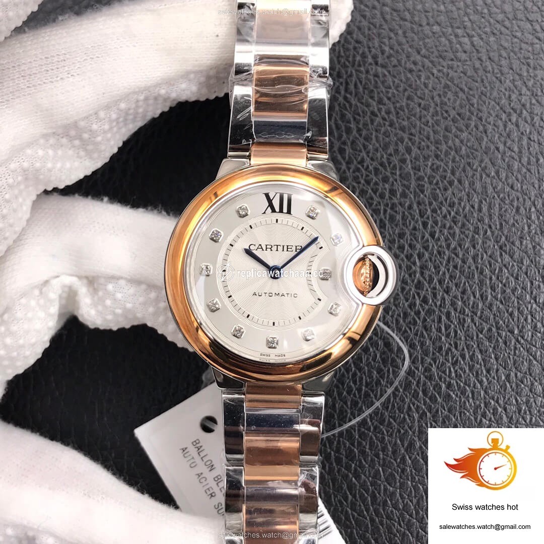 Ballon Bleu De Cartier Ladies 28MM V6 Factory V8 Rose Gold Bezel 1 Ballon Bleu De Cartier Ladies 28MM V6 Factory V8 Rose Gold Bezel 1