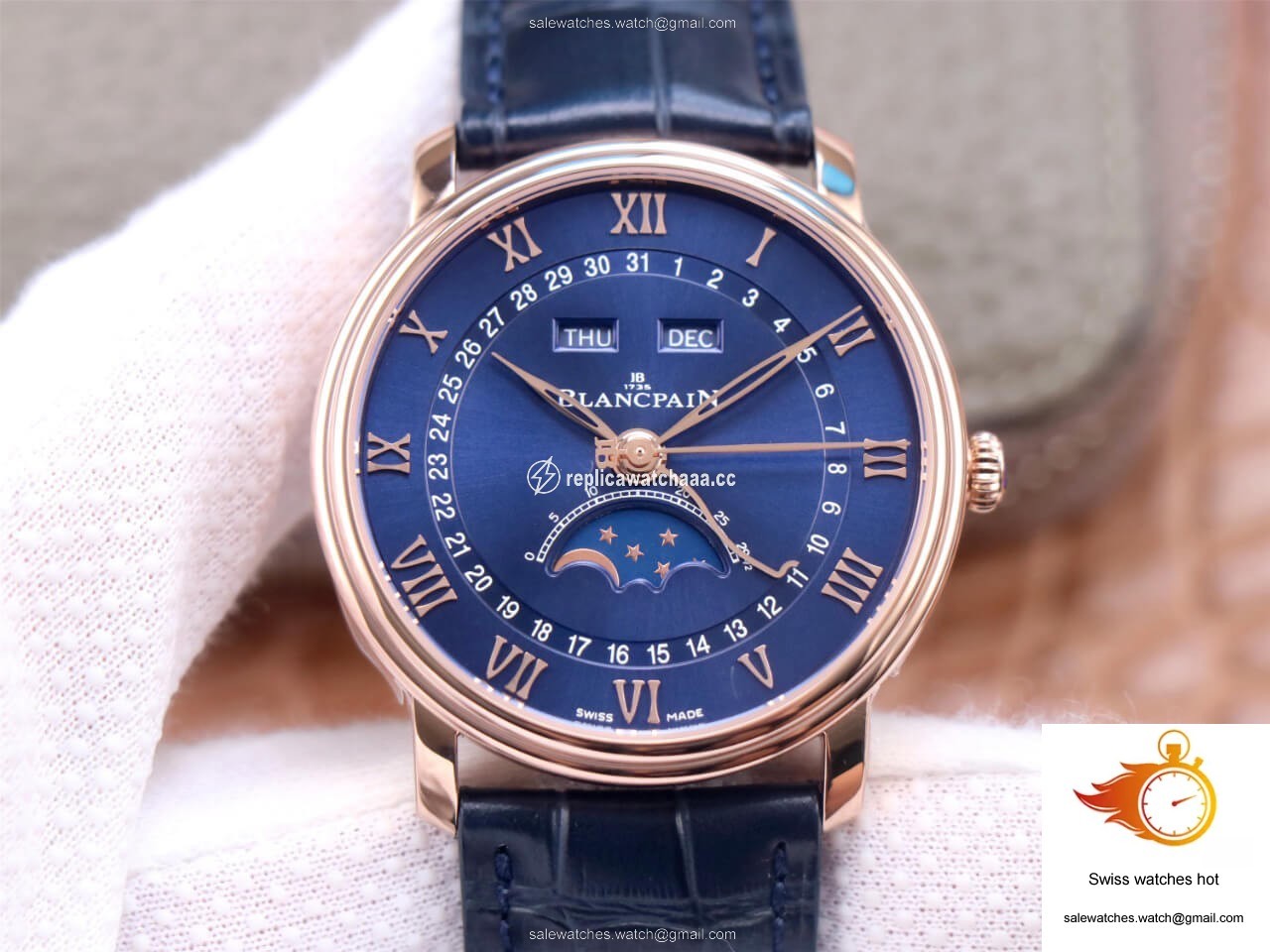 Blancpain Villeret 6654-3640-55 OM Factory V3 Blue Dial 1 Blancpain Villeret 6654-3640-55 OM Factory V3 Blue Dial 1