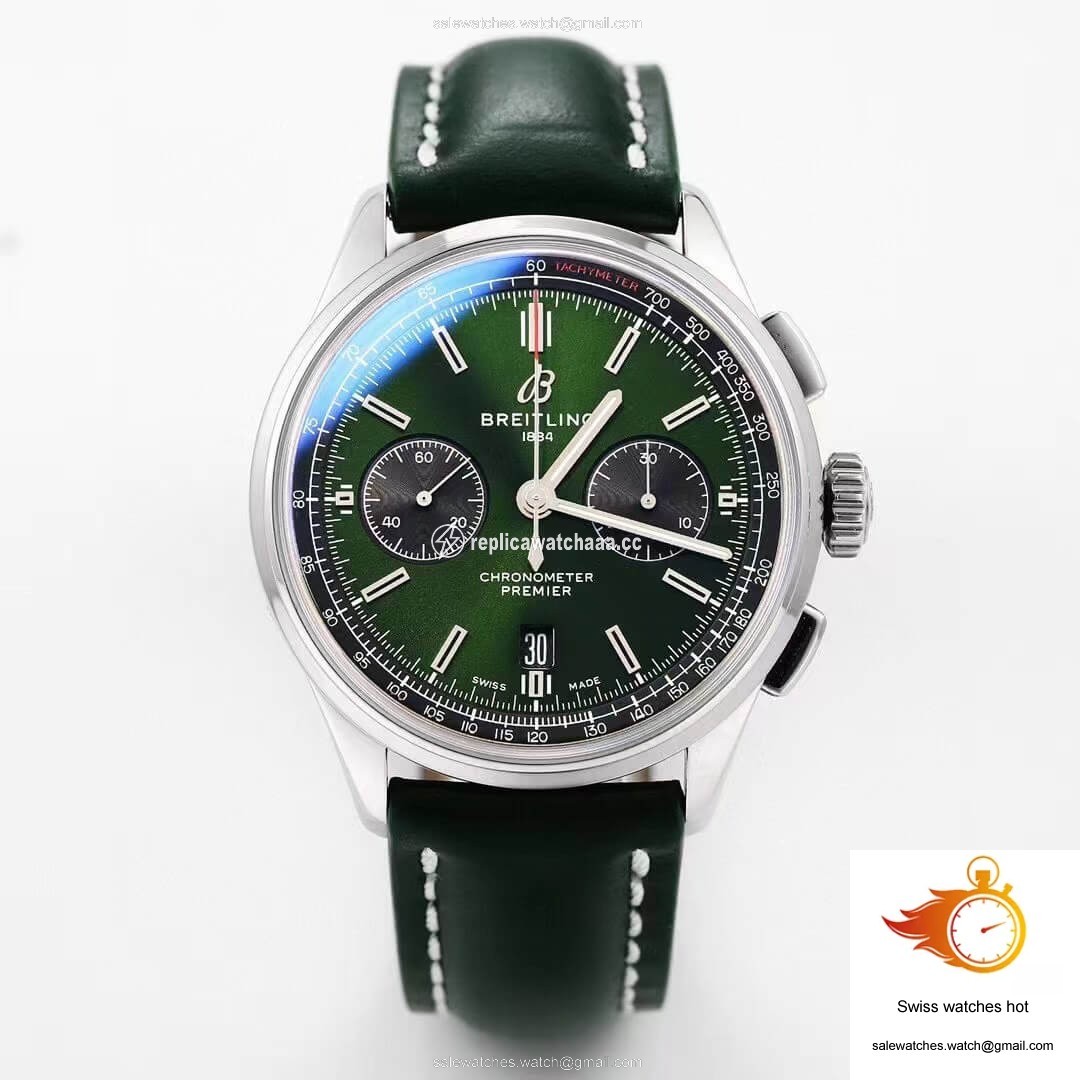 Breitling Premier B01 Chronograph AB0118A11L1X1 GF Factory V2 Green Dial 1 Breitling Premier B01 Chronograph AB0118A11L1X1 GF Factory V2 Green Dial 1