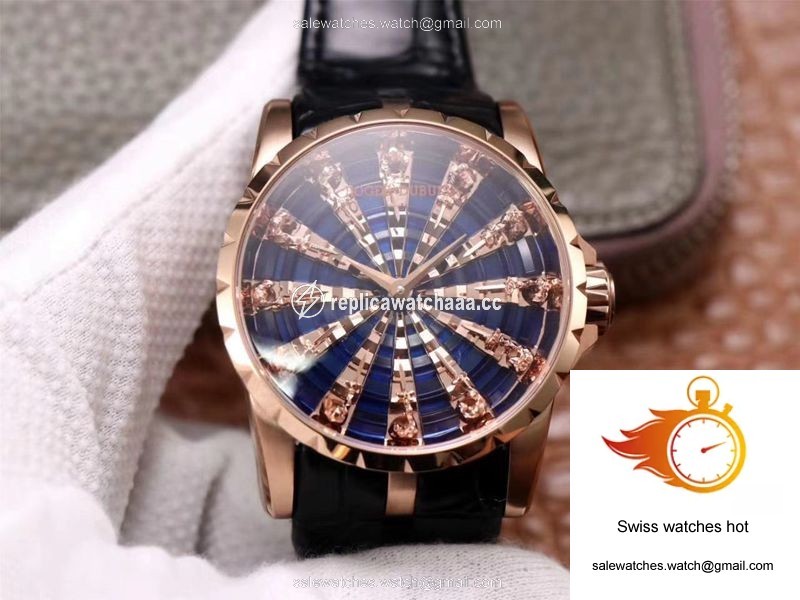 Roger Dubuis Excalibur RDDBEX0684 ZZ Factory Rose Gold Blue Dial 1 Roger Dubuis Excalibur RDDBEX0684 ZZ Factory Rose Gold Blue Dial 1