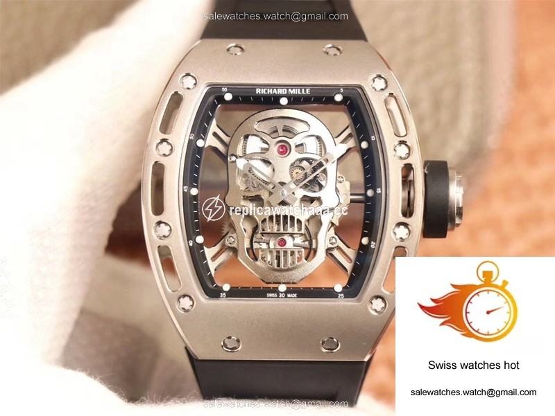 Richard Mille RM052 ZF Factory Silver Titanium Skull Dial 1 Richard Mille RM052 ZF Factory Silver Titanium Skull Dial 1