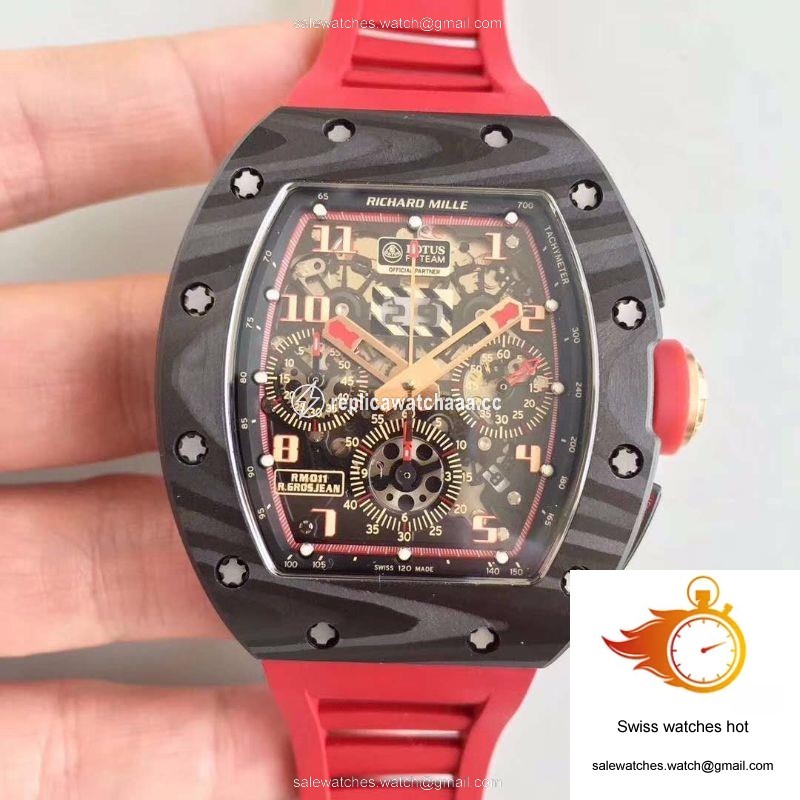 KV Factory Richard Mille RM011 Lotus F1 Team Romain Grosjean Forged Carbon Black Skeleton Dial 1 KV Factory Richard Mille RM011 Lotus F1 Team Romain Grosjean Forged Carbon Black Skeleton Dial 1