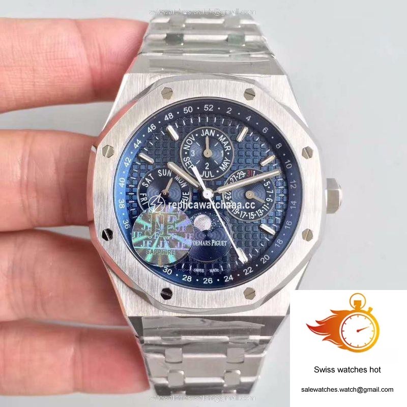 Audemars Piguet Royal Oak Perpetual Calendar 26574ST.OO.1220ST.02 JF Factory Blue Dial 1 Audemars Piguet Royal Oak Perpetual Calendar 26574ST.OO.1220ST.02 JF Factory Blue Dial 1