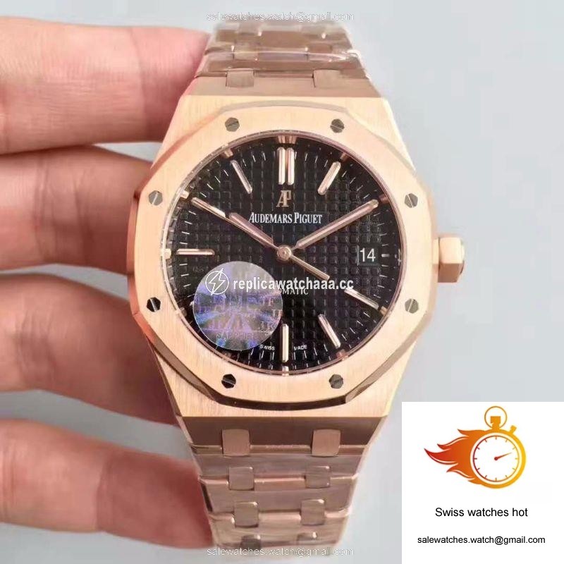 Audemars Piguet Royal Oak Rose Gold 15450 JF Factory V5 Black Dial 1 Audemars Piguet Royal Oak Rose Gold 15450 JF Factory V5 Black Dial 1