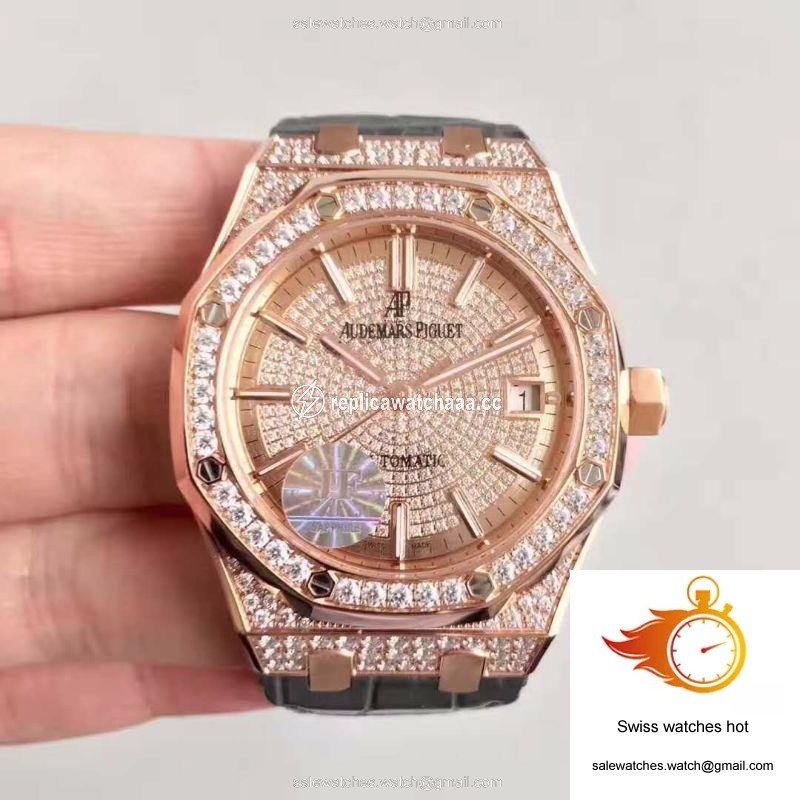 Audemars Piguet Royal Oak 15450 JF Factory Rose Gold Diamond Dial 1 Audemars Piguet Royal Oak 15450 JF Factory Rose Gold Diamond Dial 1