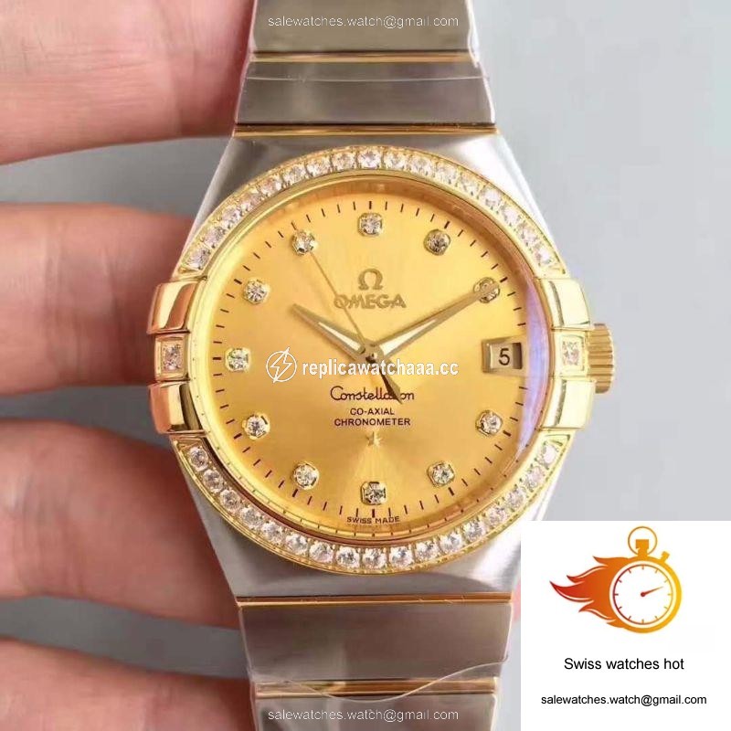 Omega Constellation 123.55.38.21.58.001 38MM 3S Factory Gold Dial 1 Omega Constellation 123.55.38.21.58.001 38MM 3S Factory Gold Dial 1