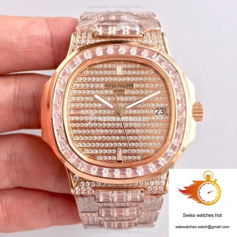 Patek Philippe Nautilus Jumbo 5719/1G-001 Rose Gold Diamonds Dial 1 Patek Philippe Nautilus Jumbo 5719/1G-001 Rose Gold Diamonds Dial 1