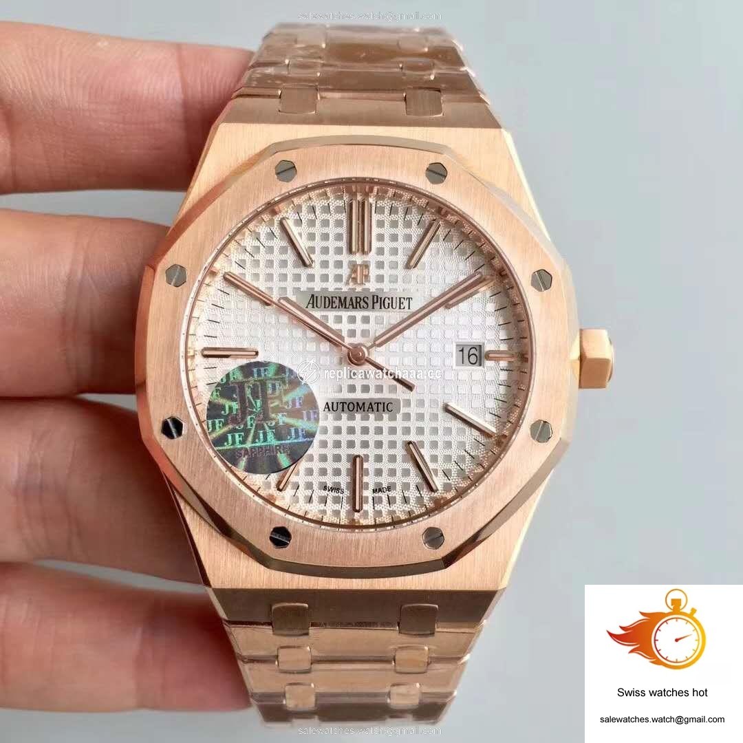 Audemars Piguet Royal Oak 15450 Rose Gold JF Factory V5 Silver Dial 1 Audemars Piguet Royal Oak 15450 Rose Gold JF Factory V5 Silver Dial 1