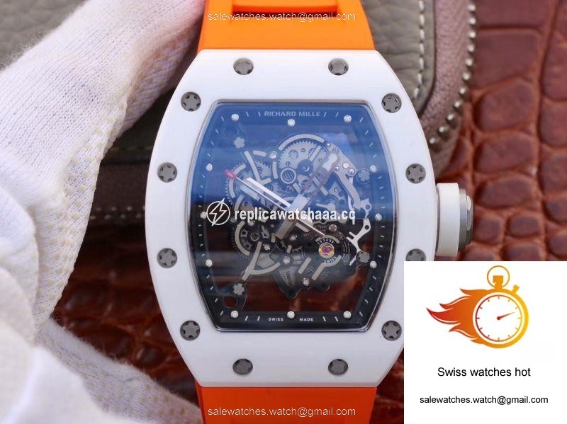 Richard Mille RM055 Skeleton Dial Orange Strap KV Factory V2 1 Richard Mille RM055 Skeleton Dial Orange Strap KV Factory V2 1