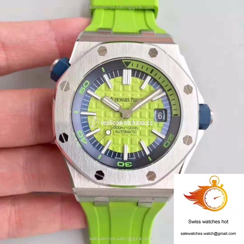 Audemars Piguet Royal Oak Offshore Diver 15710ST.OO.A038CA.01 JF Factory Green Dial 1 Audemars Piguet Royal Oak Offshore Diver 15710ST.OO.A038CA.01 JF Factory Green Dial 1