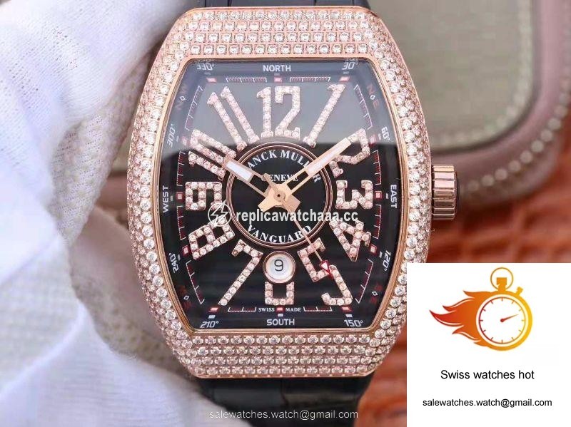 Franck Muller Vanguard 18K Rose Gold V45.SC.DT.D.NBR.CD.5N.NR Black Dial 1 Franck Muller Vanguard 18K Rose Gold V45.SC.DT.D.NBR.CD.5N.NR Black Dial 1