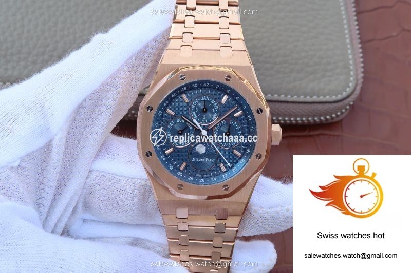 Audemars Piguet Royal Oak Perpetual Calendar 26574OR.OO.1220OR.02 JF Factory Blue Dial 1 Audemars Piguet Royal Oak Perpetual Calendar 26574OR.OO.1220OR.02 JF Factory Blue Dial 1