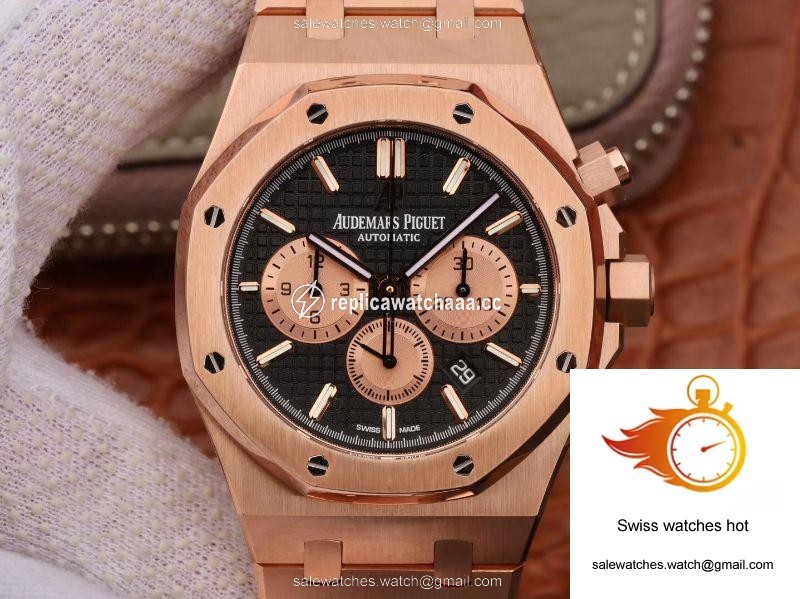 Audemars Piguet Royal Oak Chronograph 18K Rose Gold 26331OR.OO.1220OR.02 OM Factory Black Dial 1 Audemars Piguet Royal Oak Chronograph 18K Rose Gold 26331OR.OO.1220OR.02 OM Factory Black Dial 1