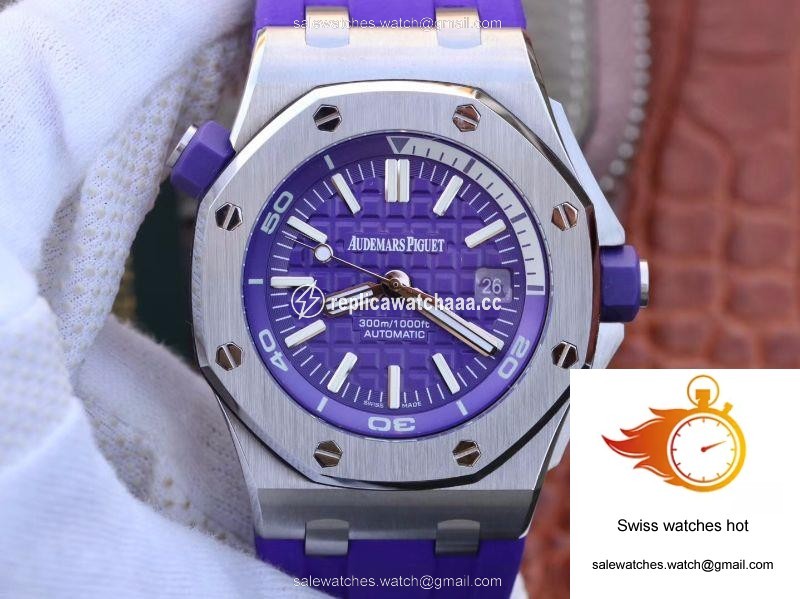 Audemars Piguet Royal Oak Offshore Diver 15710ST.OO.A077CA.01 Purple Dial 1 Audemars Piguet Royal Oak Offshore Diver 15710ST.OO.A077CA.01 Purple Dial 1