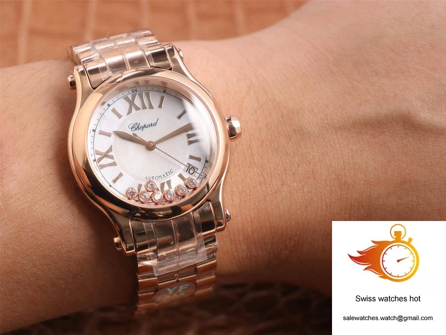 Chopard Happy Sport 274808-5002 YF Factory White Dial Rose Gold 10 Chopard Happy Sport 274808-5002 YF Factory White Dial Rose Gold 10